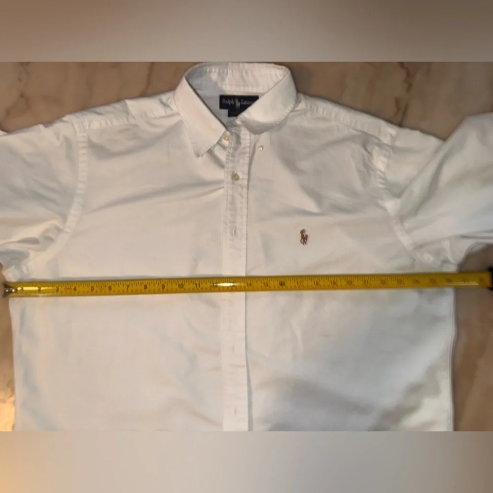 Ralph Lauren Men's white Chambray button down Shirt 16.5-35